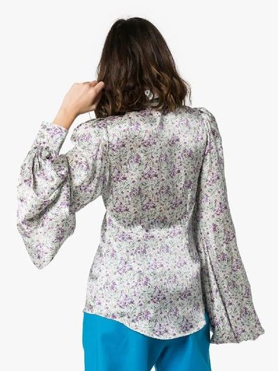 Shop The Vampire's Wife Liberty Print Silk Blouse In Purple