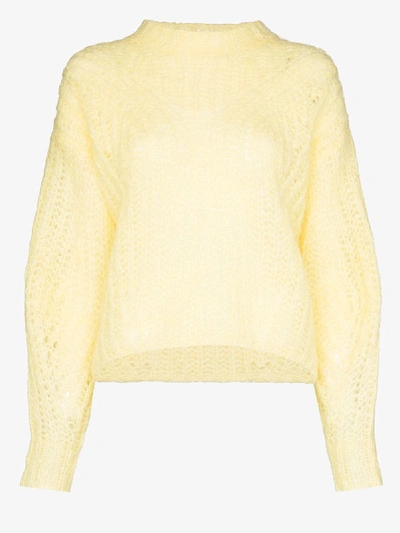 Shop Isabel Marant Inko Mohair Wool Knit Sweater In Yellow