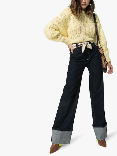 Shop Isabel Marant Inko Mohair Wool Knit Sweater In Yellow