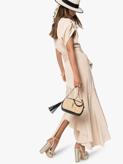 Shop Silvia Tcherassi Womens Neutrals Protea Asymmetric Belted Wrap Dress