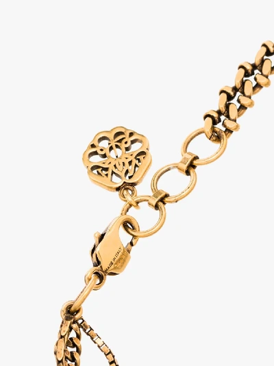 Shop Alexander Mcqueen Gold Tone Chain Wrap Charm Bracelet