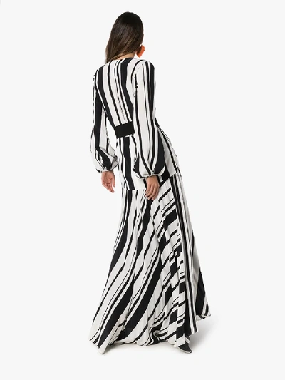 Shop Silvia Tcherassi Filomena Stripe Silk Dress In Black