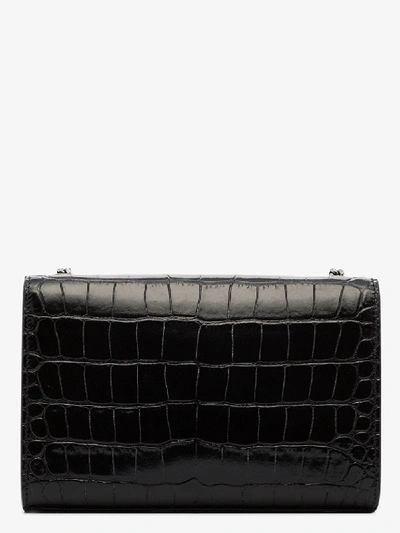 Shop Saint Laurent Black Kate Patent Leather Shoulder Bag