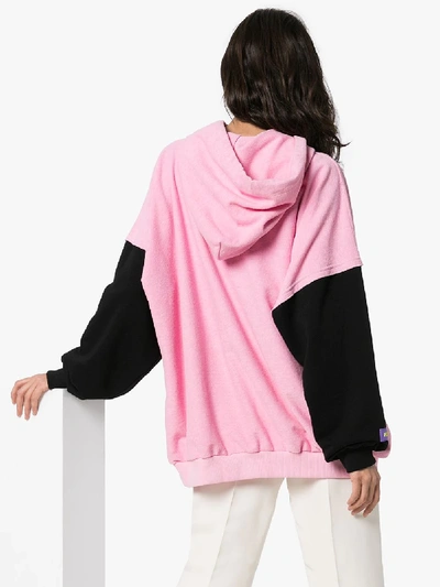 Shop Natasha Zinko Recycle Badge Cotton Hoodie In Pink