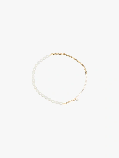 Shop Anissa Kermiche Gold-plated Duel Pearl Necklace