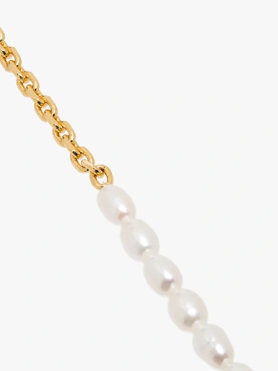 Shop Anissa Kermiche Gold-plated Duel Pearl Necklace