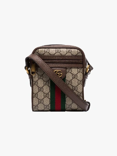 Shop Gucci Brown Ophidia Gg Messenger Bag