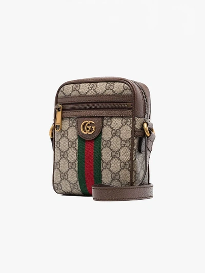 Shop Gucci Brown Ophidia Gg Messenger Bag