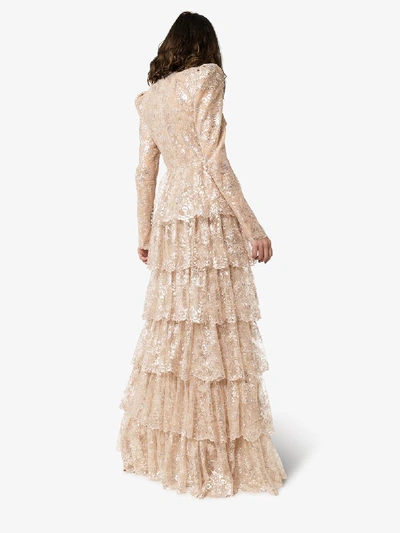 Shop The Vampire's Wife Womens Gold Lace Ruffle Gown