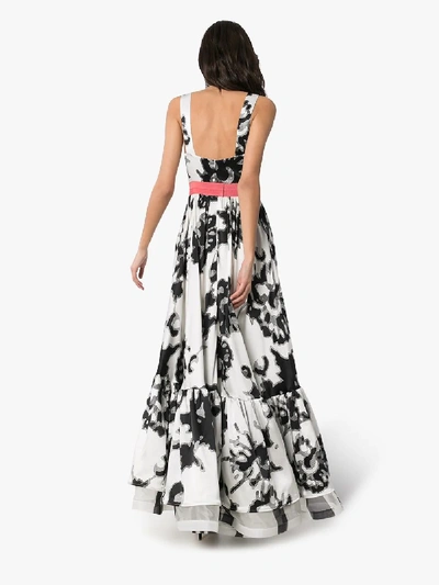 Shop Silvia Tcherassi Elvira Floral Print Prom Dress In Black