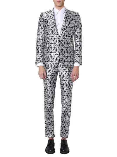 Shop Dolce & Gabbana Gold Fit Suit In Silver