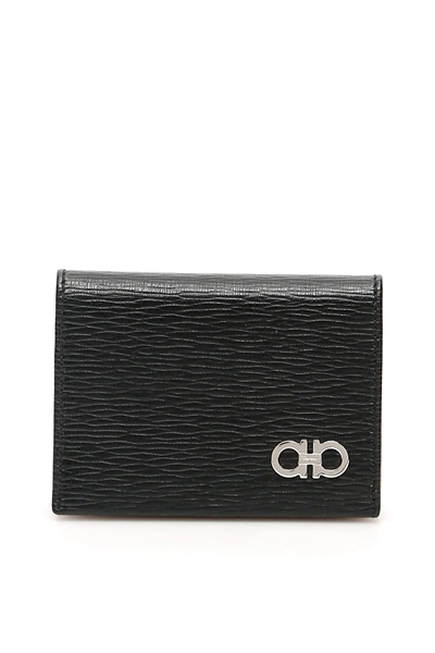 Shop Ferragamo Gancini Cardholder In Nero (black)