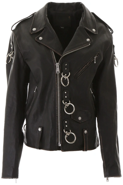 Shop R13 Biker Jacket With Decorations In Black (black)
