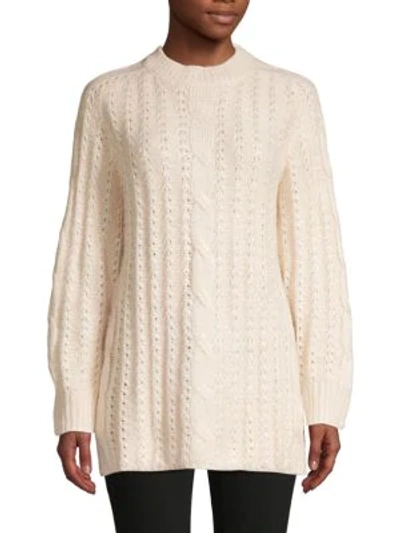 Shop Avantlook Side-split Cable-knit Sweater In Grey