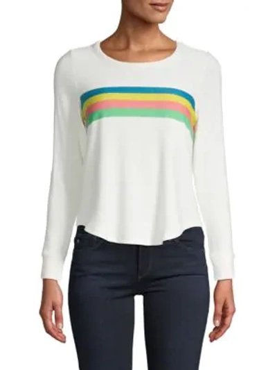 Shop Chaser High-low Striped Top In Powderpuff