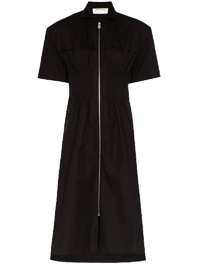 Shop Alyx Zip-up Midi Shirt Dress In Black