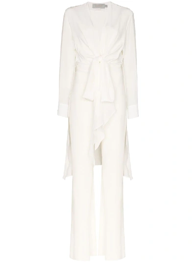 Shop Silvia Tcherassi Heidy Tie Waist Jumpsuit In White