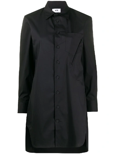 Shop Y-3 Yohji Yamamoto Longline Shirt In Black