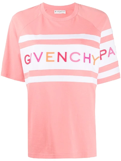 Shop Givenchy Embroidered Logo Oversized T-shirt In Pink