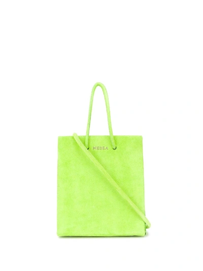 Shop Medea Short Textured Tote Bag In Green