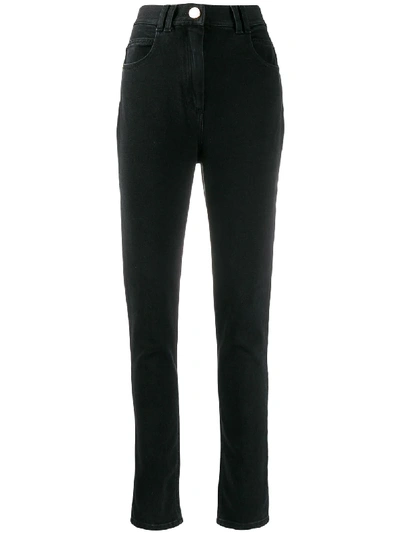 Shop Balmain High-rise Skinny Jeans In Black