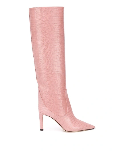 Shop Jimmy Choo Mavis 95mm Boots In Pink