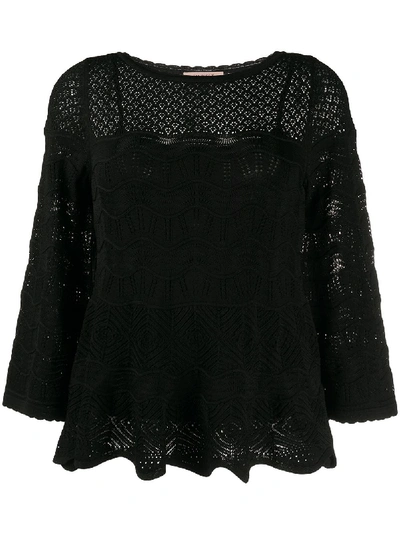 TWINSET SCALLOPED LACE DETAIL TOP 