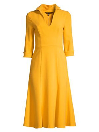 Shop Black Halo Women's Kensington Stand-collar Fit & Flare Dress In Cadmium