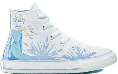 Pre-owned Converse Chuck Taylor All Star Hi Frozen 2 Elsa (ps) In White/blue Heron-white