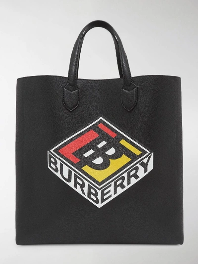 Shop Burberry Graphic Logo Large Tote In Black