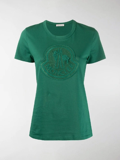 Shop Moncler Logo Patch T-shirt In Green