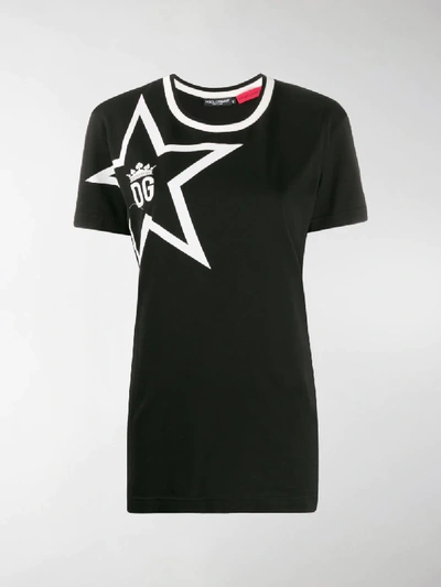 Shop Dolce & Gabbana Dg Star Print Oversized T-shirt In Black