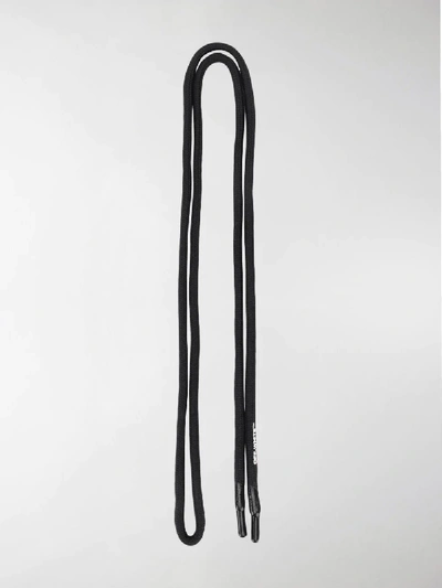 Shop Off-white Rubber Logo Shoelaces In Black