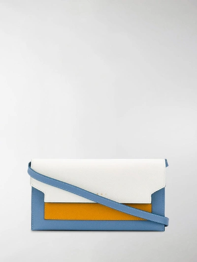 Shop Marni Bellows Shoulder Strap Wallet In White