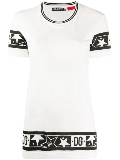 Shop Dolce & Gabbana Logo Border T-shirt In White