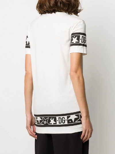 Shop Dolce & Gabbana Logo Border T-shirt In White