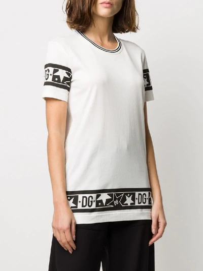 Shop Dolce & Gabbana Logo Border T-shirt In White