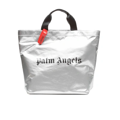 Shop Palm Angels Shopper Bag In White