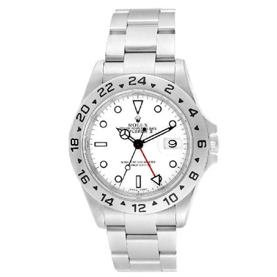 Shop Rolex Explorer Ii White Dial Red Hand Steel Mens Watch 16570 Box Papers