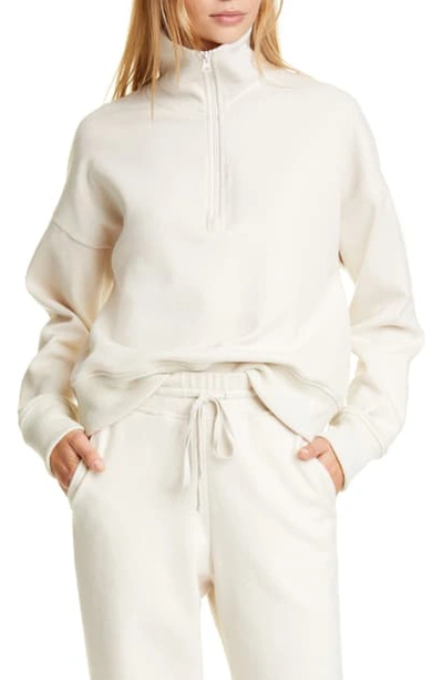 Shop Vince Cozy Half-zip Pullover Top In Oyster