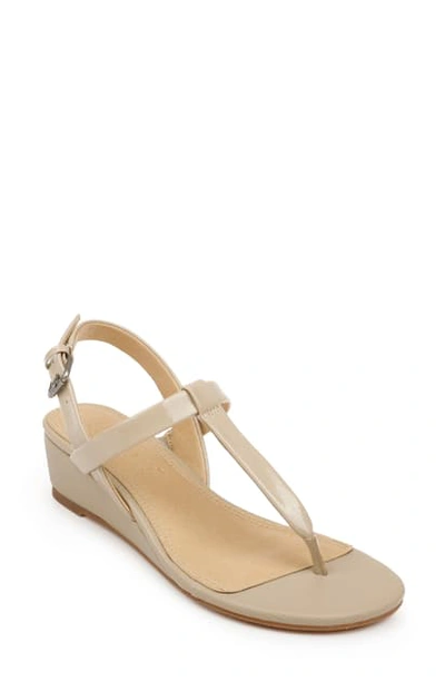 Shop Splendid Avalon Wedge Sandal In Beige Patent Leather