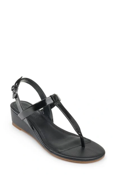 Shop Splendid Avalon Wedge Sandal In Black Patent Leather