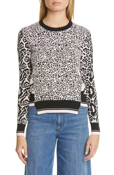 Shop Stella Mccartney Animal Jacquard Sweater In Pink Black