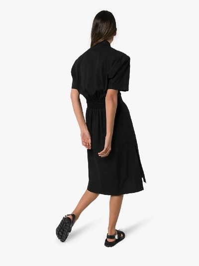 Shop Alyx Zip-up Cotton Shirt Dress In Black