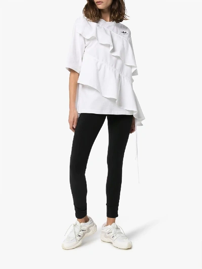 Shop Adidas X Jkoo Adidas X J Koo X J Koo Asymmetric Ruffled T-shirt In White