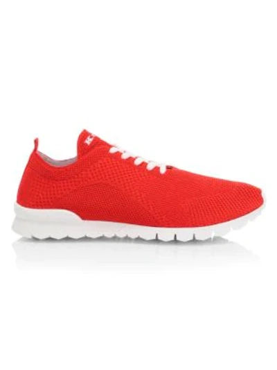 Shop Kiton Contrast Sole High Tech Sock Sneakers In Red