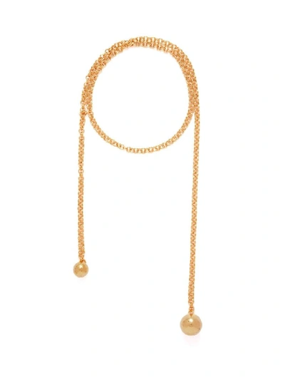 Shop Bottega Veneta 18-karat Gold-plated Long Necklace In Not Applicable