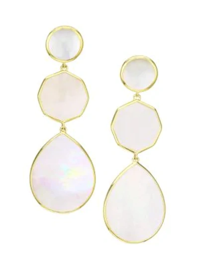 Shop Ippolita Polished Rock Candy® 18k Yellow Gold & Mother-of-pearl Crazy 8's Clip-on Earrings