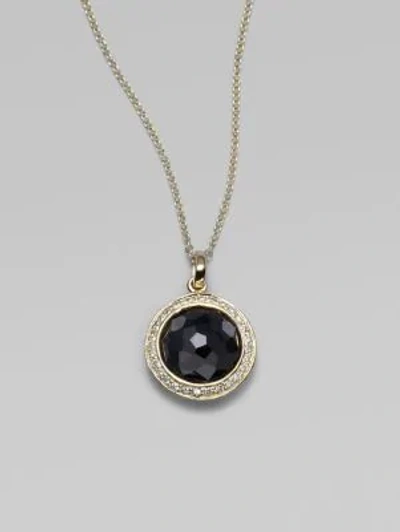 Shop Ippolita Women's Lollipop Black Onyx, Diamond & 18k Yellow Gold Mini Pendant Necklace