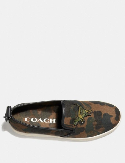 Shop Coach C115 Slip On Sneaker With Camo Print In Wild Beast